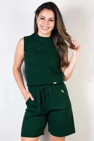 Enluaze Conjunto Domizia de malha colete e short 61578