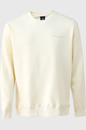 Volcom Blusa de Moletom Fechada Reta Careca Off-White