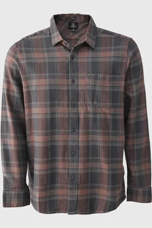 Volcom Camisa Reta Xadrez Grafite