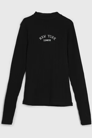 Brandili Infantil - Blusa Manga Longa Canelada Preta