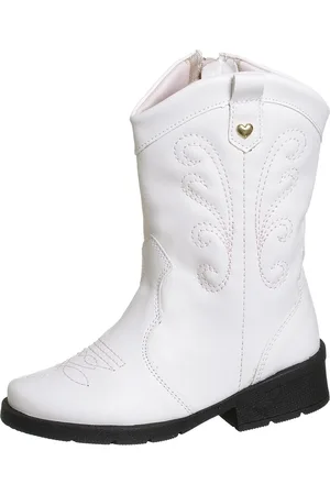 Angipé Infantil - Bota Texana Menina Off White