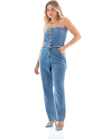 ARAUTO JEANS Macacão Jeans Feminino Arauto Mom