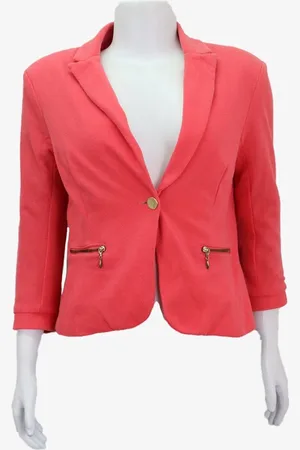 EMIGÊ Blazer Zara Casual Liso Pink Produto Gentilmente Usado
