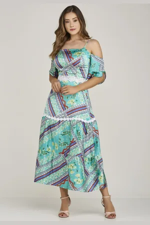 Celestine Vestido Midi Estampa Verde