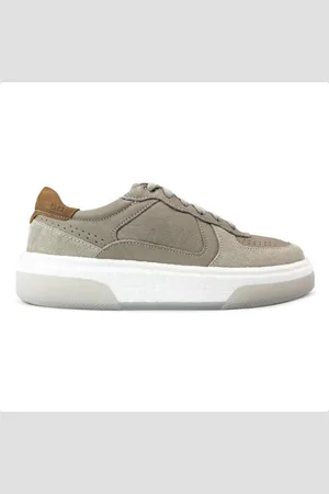 Democrata Tênis de Couro Masculino Denim Beat Pulse 623101 Cinza