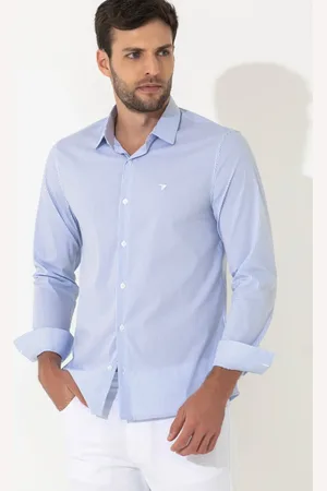 Traymon Camisa Listrada Slim Manga Longa