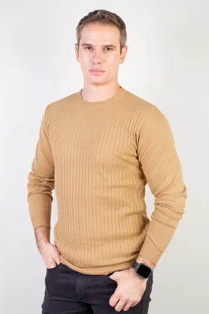 Enluaze Blusa de malha masculina gola redonda 90184