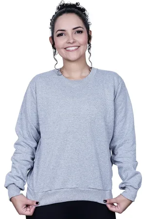 TECHMALHAS Blulsa Moletom Feminina Gola Careca Lisa