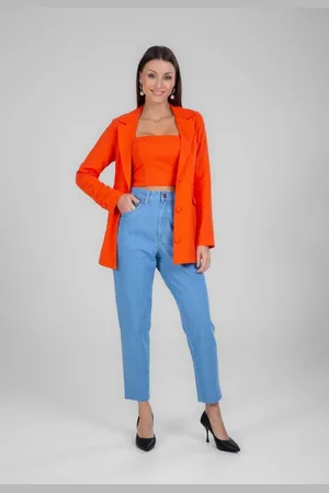 Traymon Calça Jeans Mom 5 Bolsos Claro