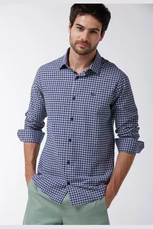 Traymon Camisa Slim Manga Longa Marinho/Mescla