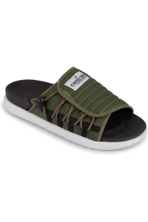 MR TRY SHOES Chinelo Slide Masculino Sandália Asuna Nuvem Anatomico Verde Militar