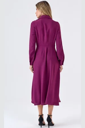 PKS Vestido Chemise Midi Magenta