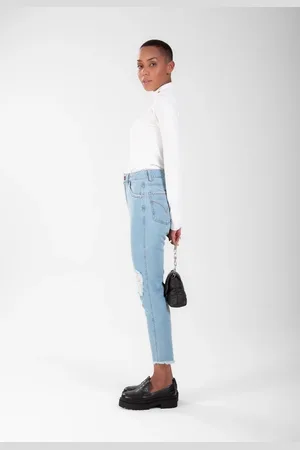 Traymon Calça Mom 5 Bolsos Delavê