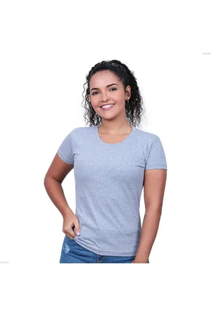 TECHMALHAS Blusa Feminina Baby Look De Algodão Lisa