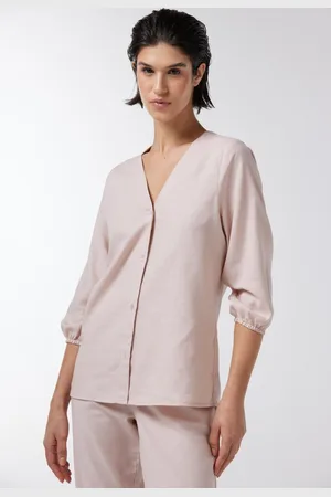 Traymon Camisa Linho Punho Elástico Rose Vintage