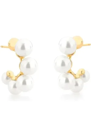 Ania Store Infantil - Brinco Argola 5 Pérolas P Semijoia Banhada a Ouro 18K