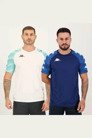 Kappa Kit 2 Camisas Raglany Marinho e Branca