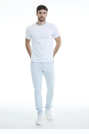 Traymon Calça Slim 5 Bolsos Delavê
