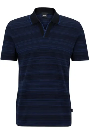 HUGO BOSS Camisa Polo Em Jacquard Com Vários Tons Em Algodão Mercerizado