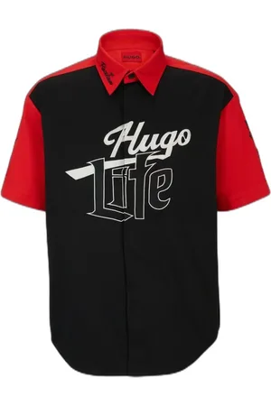HUGO BOSS Camisa De Corte Dimensionado Com Detalhes Inspirados Em Corrida