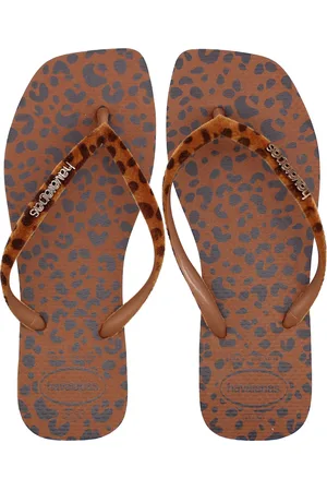 Havaianas Chinelo de Dedo Feminino Slim Square Velvet Animal Print