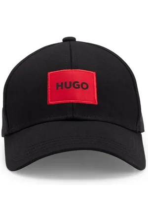 HUGO BOSS Boné De Sarja De Algodão Com Logotipo Vermelho