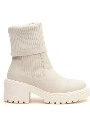 Wit Shoes Coturno Feminino Couro Legitimo Blogueira Branco Preto 2x1