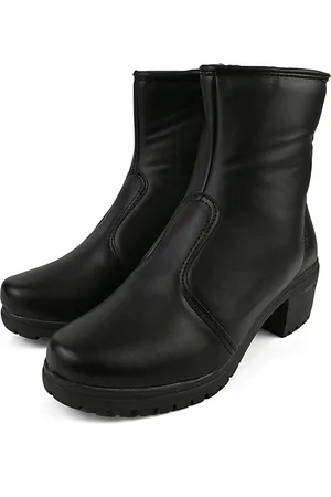 Donatella Shoes Coturno Feminino Salto Bota Ziper Cano Médio Alto Bico Redondo Santorine