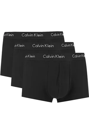 Calvin Klein Cuecas Low Rise Trunk Print All Black Pretas Pack 3UN