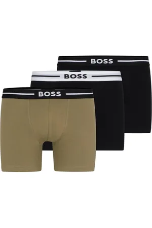 HUGO BOSS Pacote Com Três Cuecas Boxer Em Algodão Stretch Multicolorido