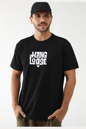 Hang Loose Camiseta Reta Logo Preta