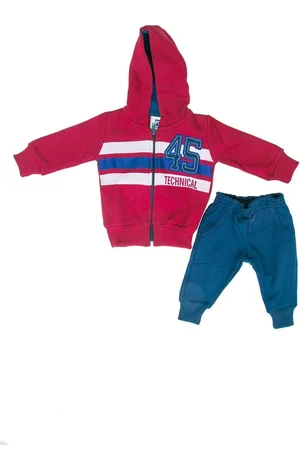 Vigat Infantil - Conjunto Blusão Longo e Calça Azul Menino Passagem Secreta - Bordô/Azul - 1 Bordô