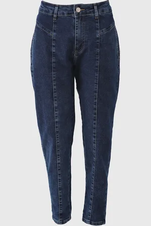 SAWARY Calça Jeans Mom Recortes