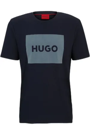 HUGO BOSS Camiseta Em Algodão Jersey Com Logo Metálico