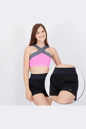 745 Conjunto Shorts e Top Everlast Basic III Feminino Preto e Pink