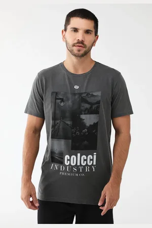 Colcci Camiseta Reta Estampada Grafite