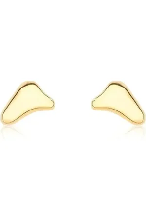 Ania Store Infantil - Brinco Orgânico Liso Semijoia Banhado a Ouro 18k
