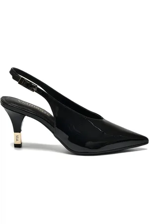 VIA MARTE Scarpin Slingback Bico Fino Preto