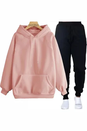 Mooboots Kit Conjunto Moletom Fechado Liso Calça E blusa claro Canguro Masculino Moleton Masculino Blusa de Frio Lisa Calça slim Preto