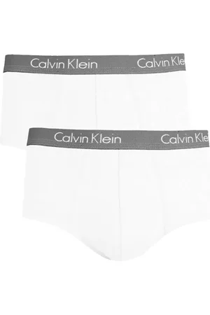 Calvin Klein Cuecas Brief Cotton Print Branca Pack 2UN