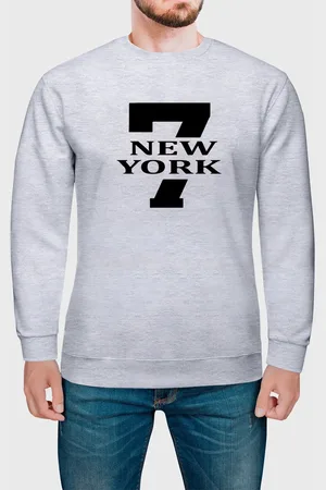Benellys Moletom Gola Redonda Masculino Flanelado Estampa 7 New York