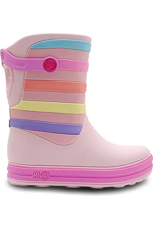 Footz Infantil - Galocha Menina Plugt Acqua Listras Colorida Botinha