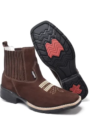 Polo Blu Botina Masculina Texana Cano Curto Bordada em Sintético do 37 ao 44