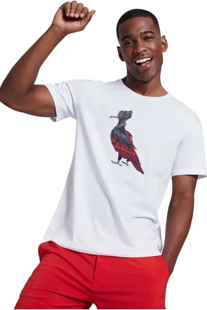 Reserva Camiseta Estampada Urubu Rubro Negro Branco