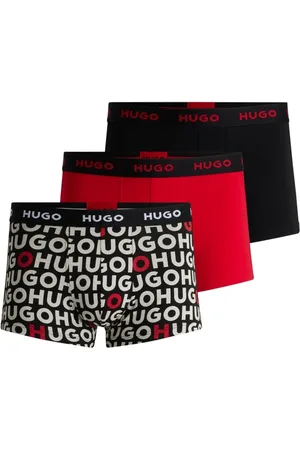 HUGO BOSS Pack De Três Boxers De Algodão Elástico Com Logo - G-L