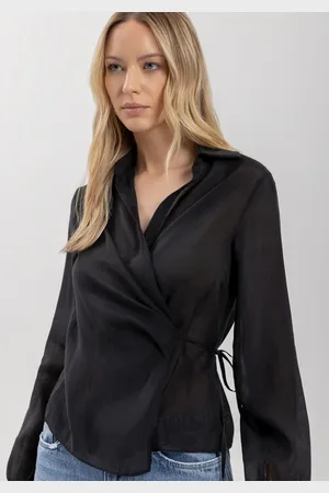 LEZ A LEZ Camisa Mangas Longas Com Transparência E Amarração