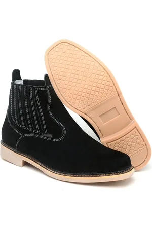 Polo Blu Botina Masculina em Couro Resistente Cano Curto Preta do 37 ao 44