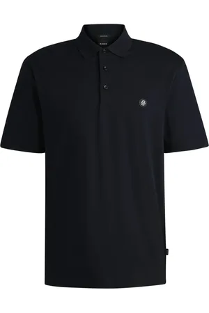 HUGO BOSS Polo De Algodão Mercerizado Com Monograma - EP-XS