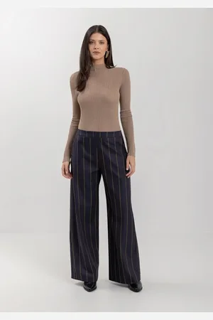 LEZ A LEZ Calça Estampada Com Cintura Alta E Bolsos Funcionais