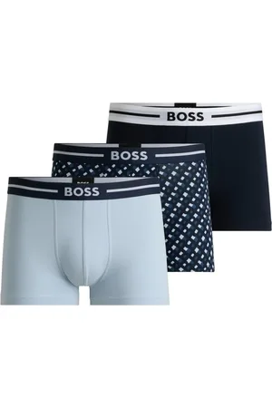 HUGO BOSS Pack De Três Cuecas De Algodão Stretch Com Monograma - P-S